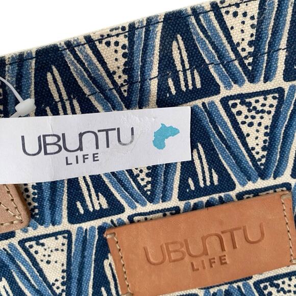 Ubuntu Life NWTs Blue Canvas Large Tote Bag - Picture 2 of 10